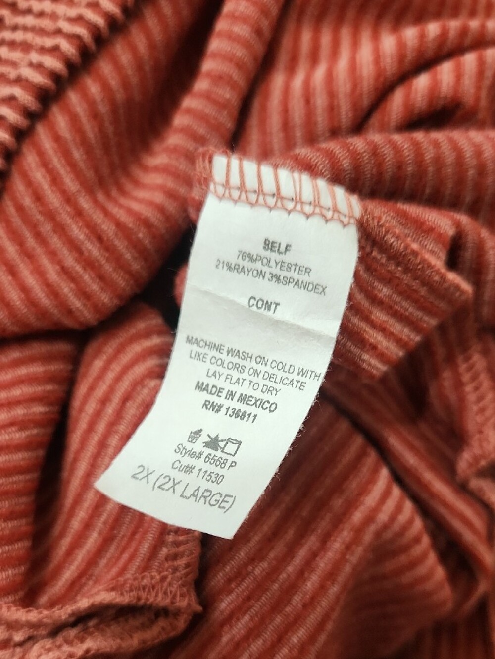 Women's Ribbed Hooded Sweater - Rust 2X P.S.Kate - Picture 6 of 6